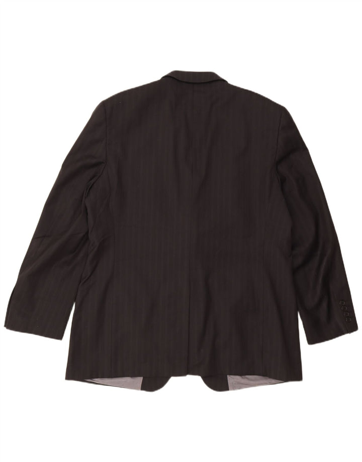 Ted Baker Ανδρικό σακάκι με 2 κουμπιά σακάκι UK 46 3XL Μαύρο ριγέ μαλλί