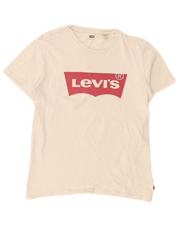 Γυναικείο γραφικό μπλουζάκι Levi's Oversized Top UK 10 Small White