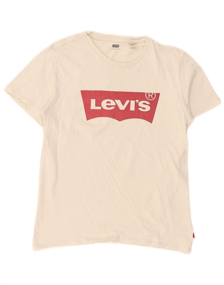 Γυναικείο γραφικό μπλουζάκι Levi's Oversized Top UK 10 Small White