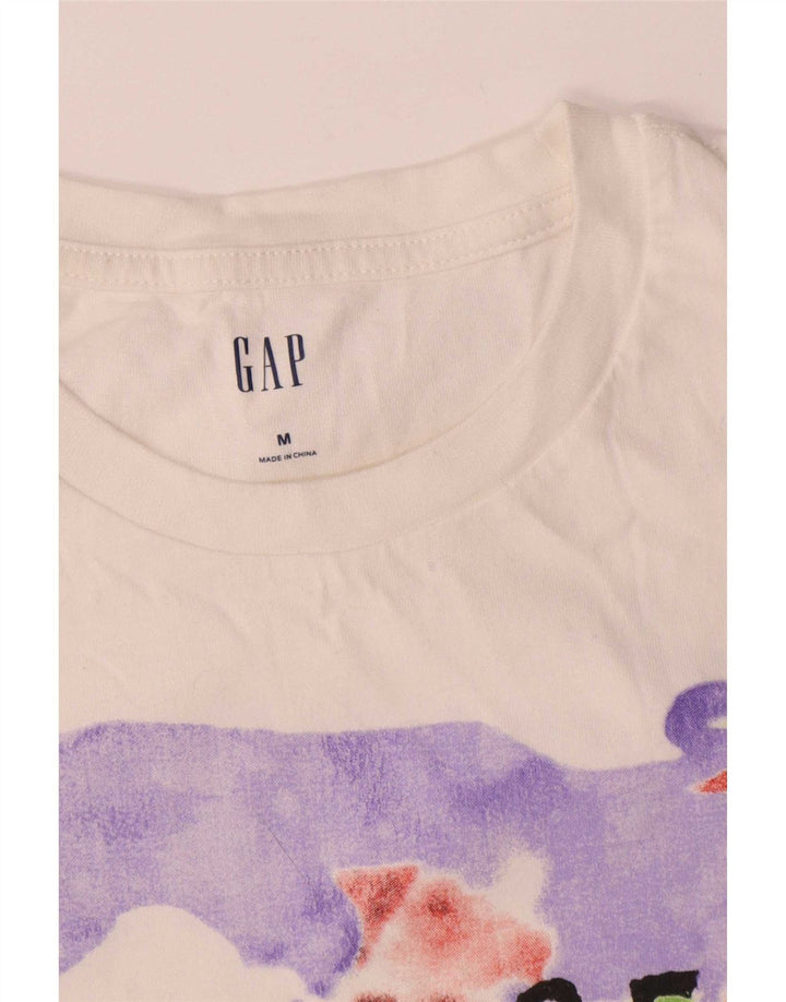 Ανδρικό γραφικό T-Shirt Gap Top από μεσαίο λευκό βαμβακερό