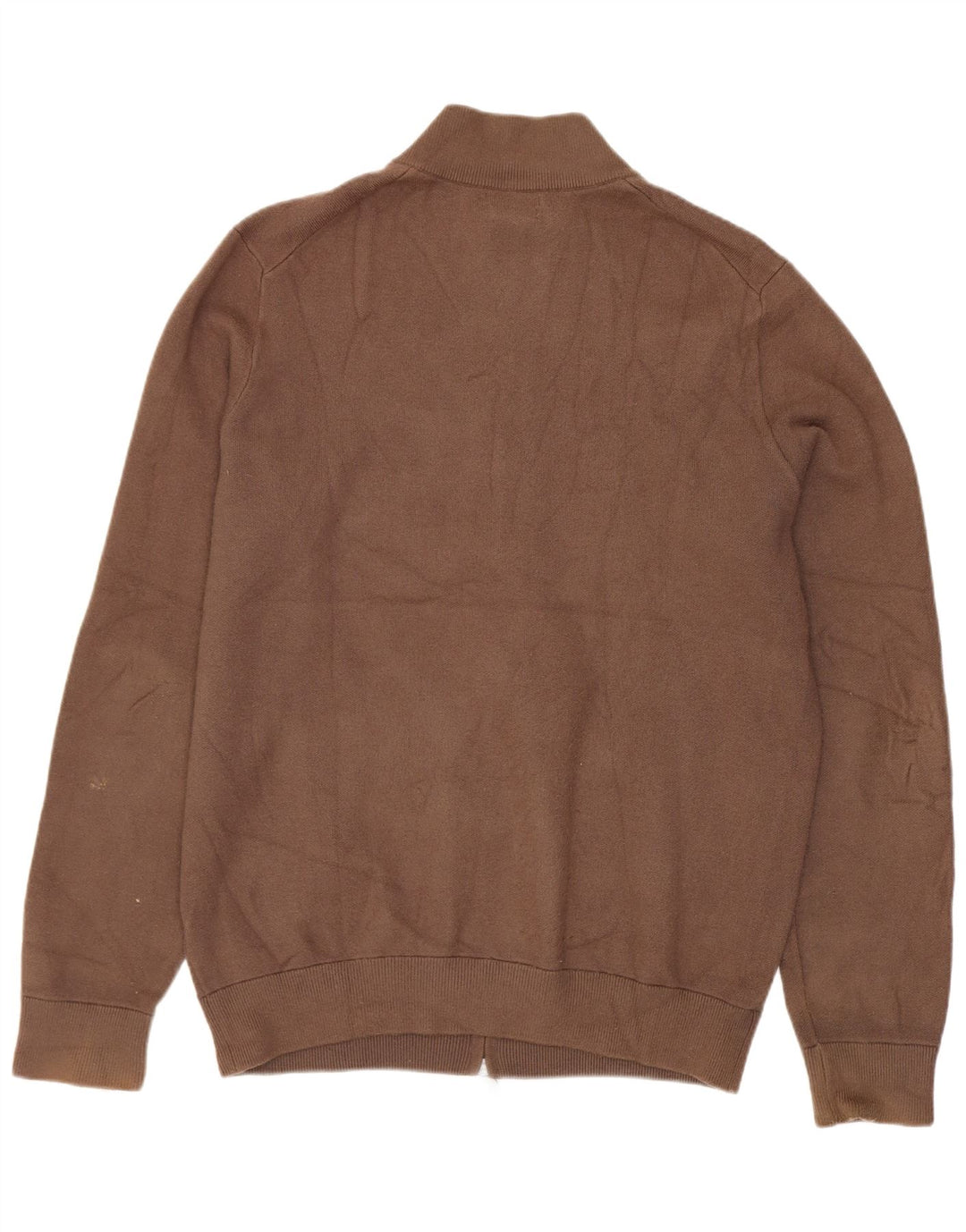 Ανδρικό πουλόβερ ζακέτα Massimo Dutti σε μεγάλο καφέ βισκόζη