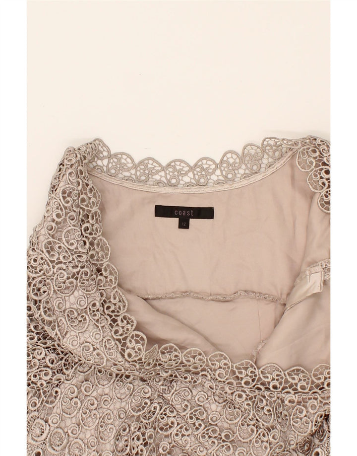 COAST Womens Sheath Dress UK 12 Medium Grey Floral Polyester Vintage Coast and Second-Hand Coast from Messina Hembry 