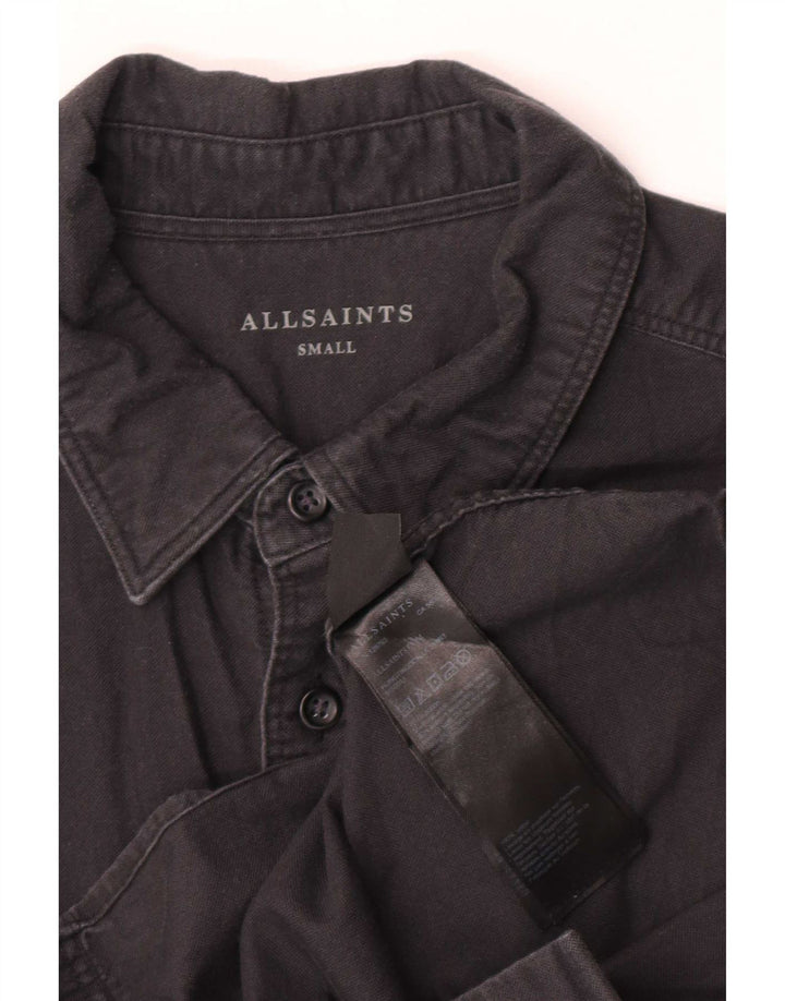 Ανδρικό πουκάμισο All Saints Μικρό μαύρο βαμβακερό