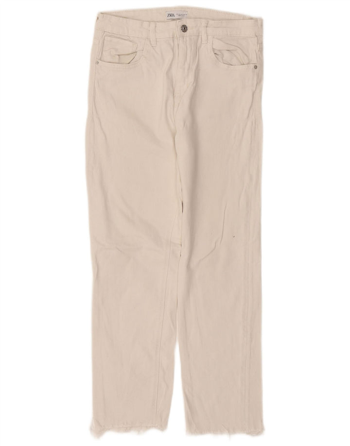 Zara Γυναικείο ίσιο τζιν EU 40 Medium W30 L27 Λευκό