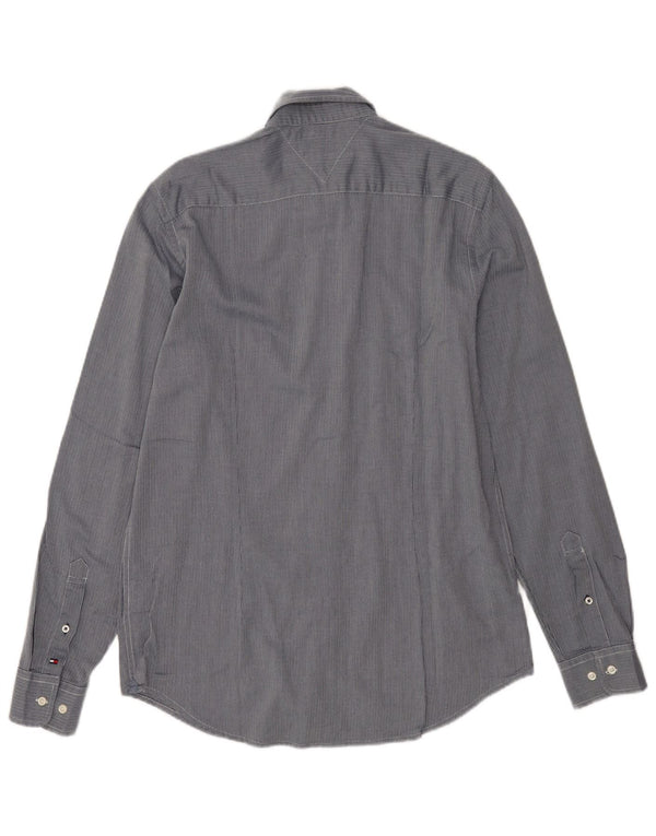 Ανδρικό πουκάμισο Tommy Hilfiger Slim Fit Large Navy Blue από βαμβακερό ψαροκόκκαλο
