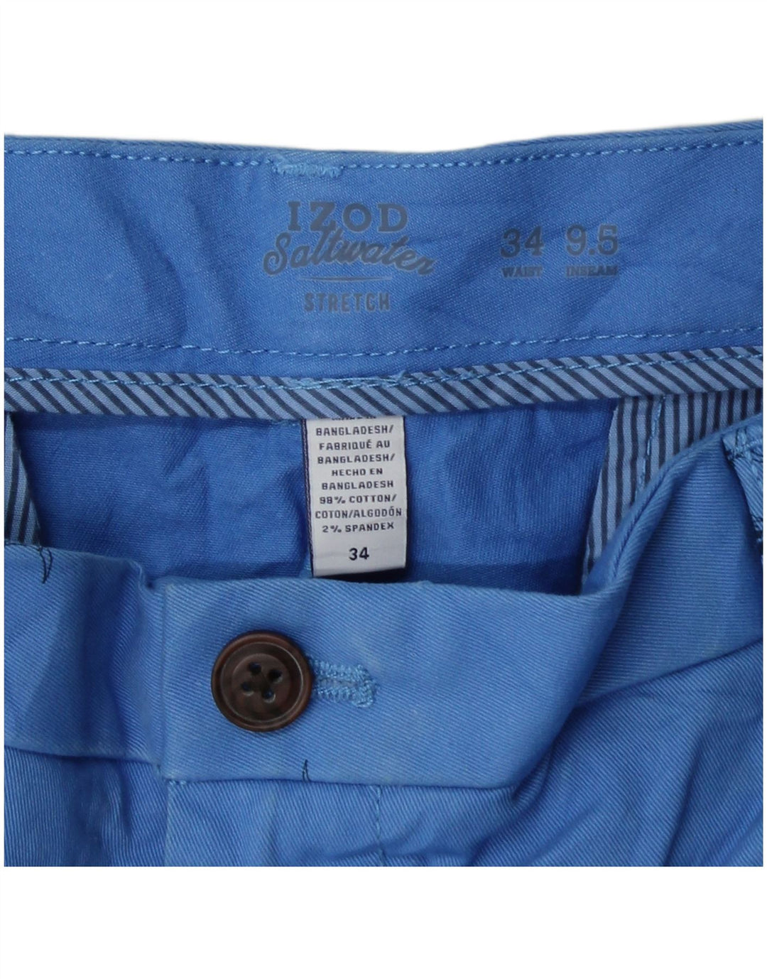 Ανδρικό σορτς Chino με αλμυρό νερό IZOD W34 Μεγάλο βαμβακερό μπλε στίγματα