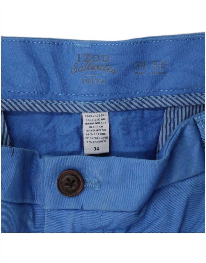 Ανδρικό σορτς Chino με αλμυρό νερό IZOD W34 Μεγάλο βαμβακερό μπλε στίγματα