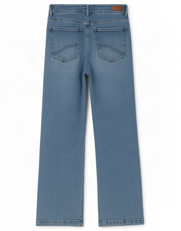 Fat Face Γυναικεία Elise Wide Leg Jeans UK 10 Small W27 L29 Blue Cotton