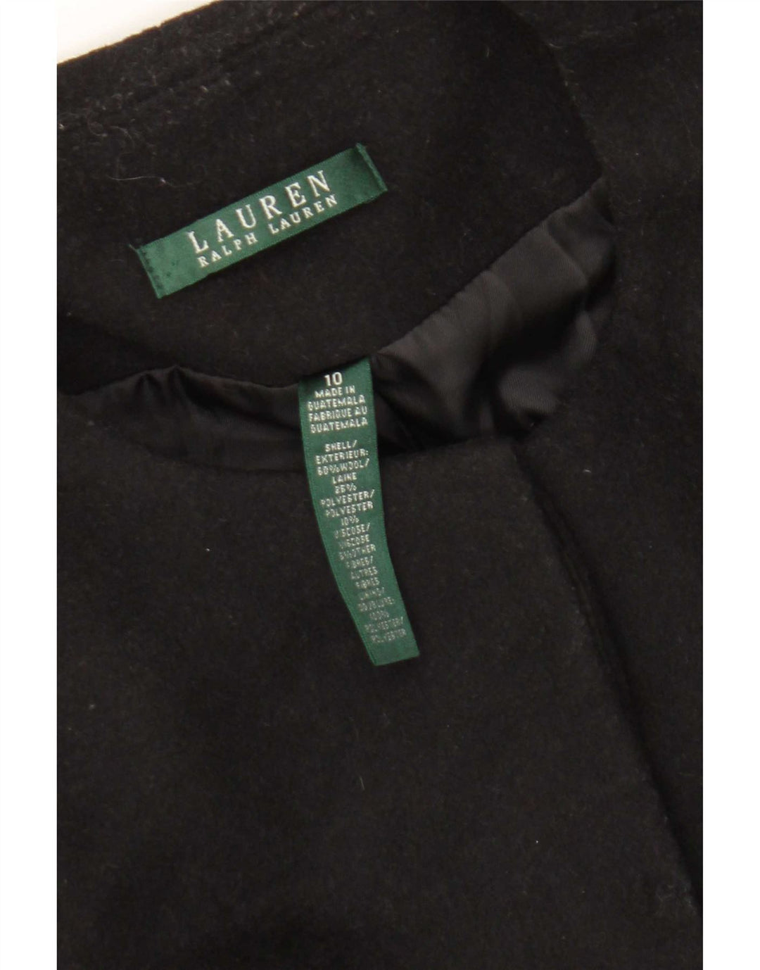Γυναικείο παλτό Ralph Lauren US 10 Large Black Wool