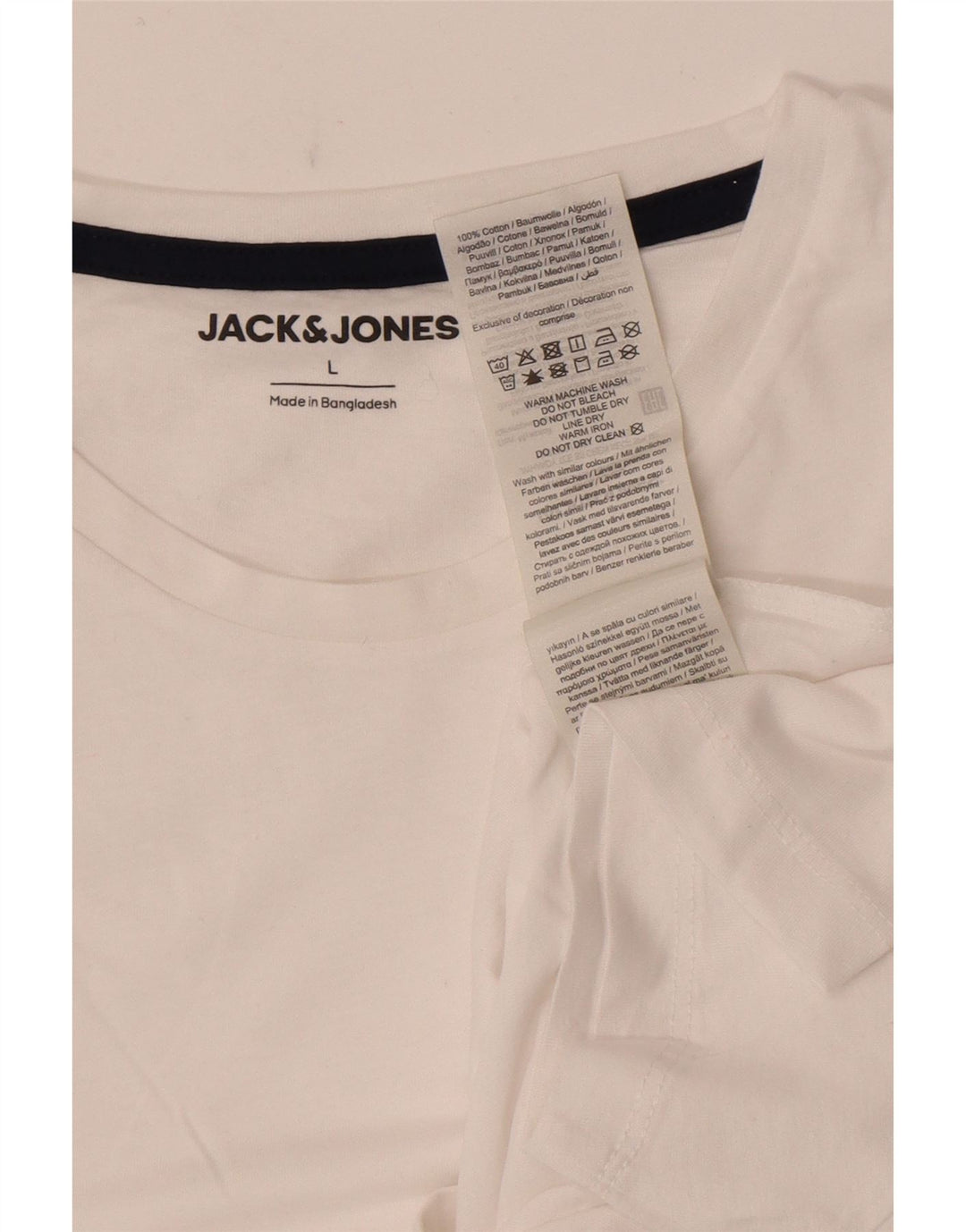 Jack & Jones Ανδρικό T-Shirt Top μεγάλο λευκό βαμβακερό