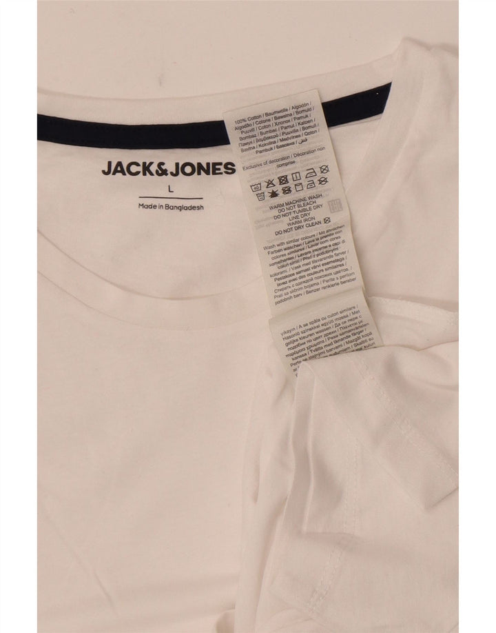 Jack & Jones Ανδρικό T-Shirt Top μεγάλο λευκό βαμβακερό