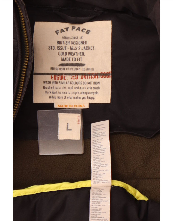 Ανδρικό μπουφάν με επένδυση Fat Face UK 40 μεγάλο μαύρο βαμβακερό