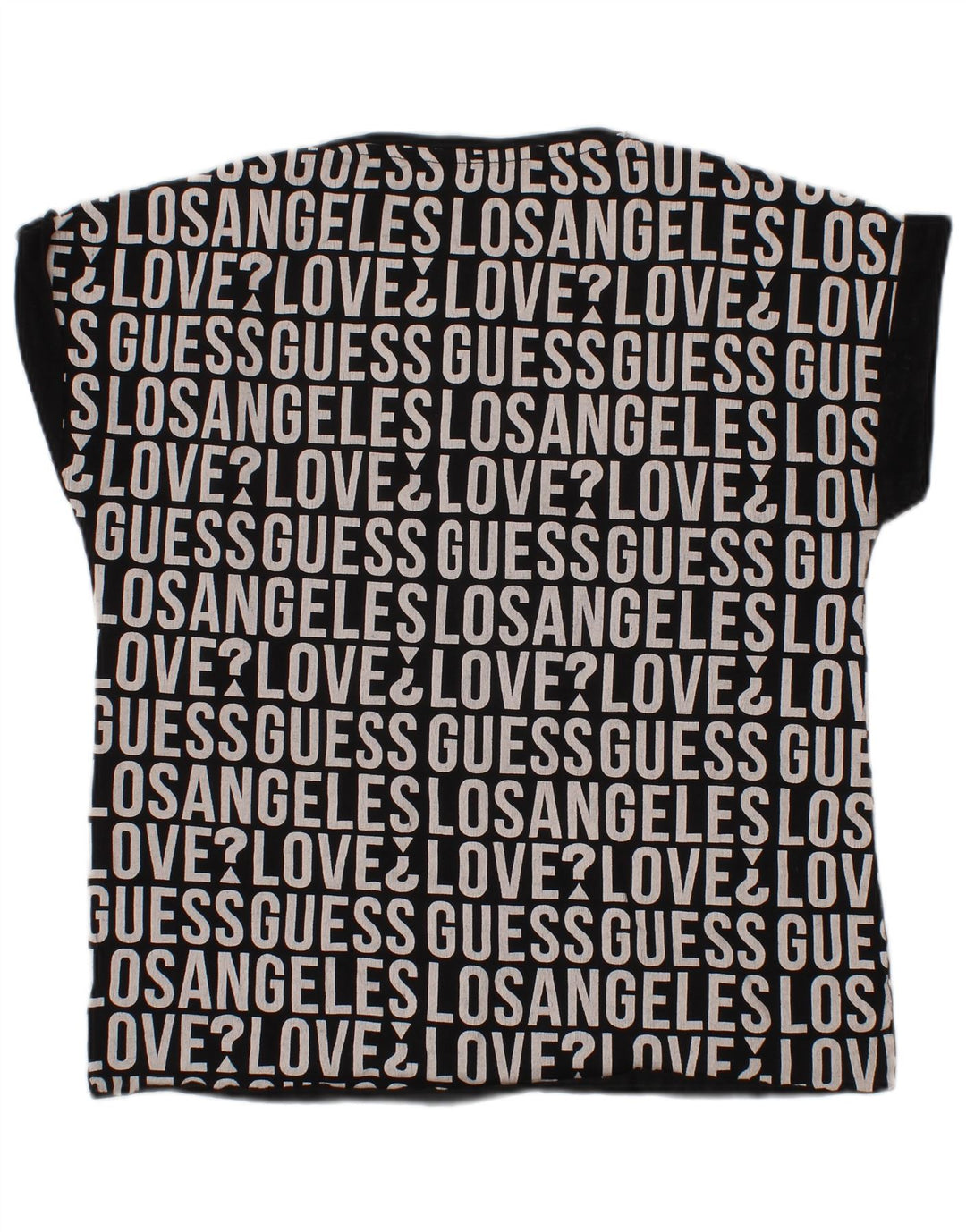 GUESS Girls Graphic T-Shirt Top 7-8 ετών Μαύρο βαμβακερό