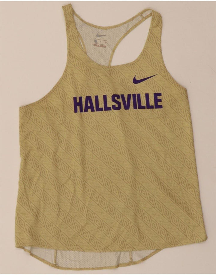NIKE Womens Graphic Vest Top UK 10 Small Beige Polyester Vintage Nike and Second-Hand Nike from Messina Hembry 