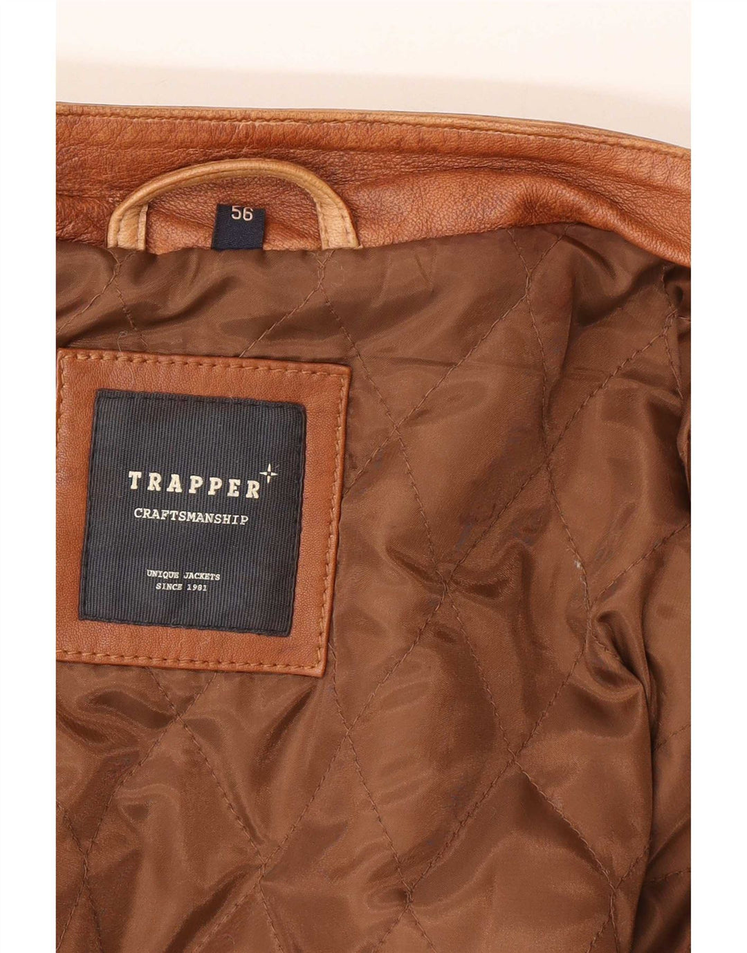 Trapper Ανδρικό Δερμάτινο Μπουφάν IT 56 3XL Καφέ Δερμάτινο