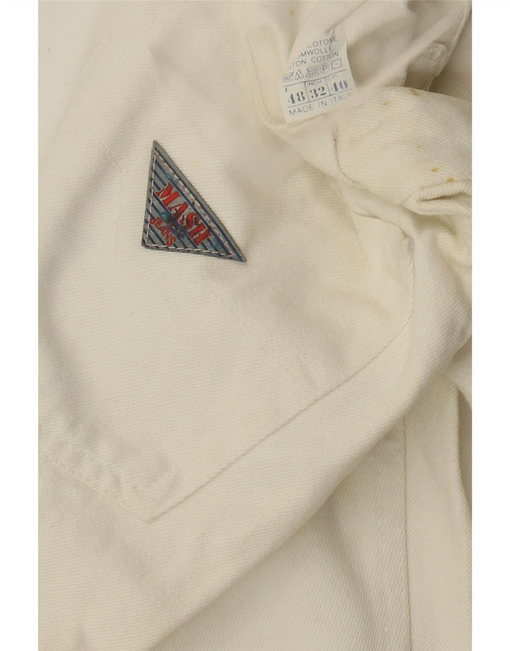 Mash Ανδρικό Tapered Jeans IT 48 Medium W32 L33 Λευκό βαμβακερό