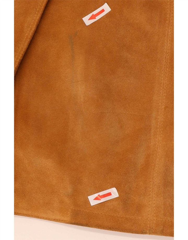 Vintage Γυναικείο Suede Πανωφόρι IT 42 Medium Beige Leather