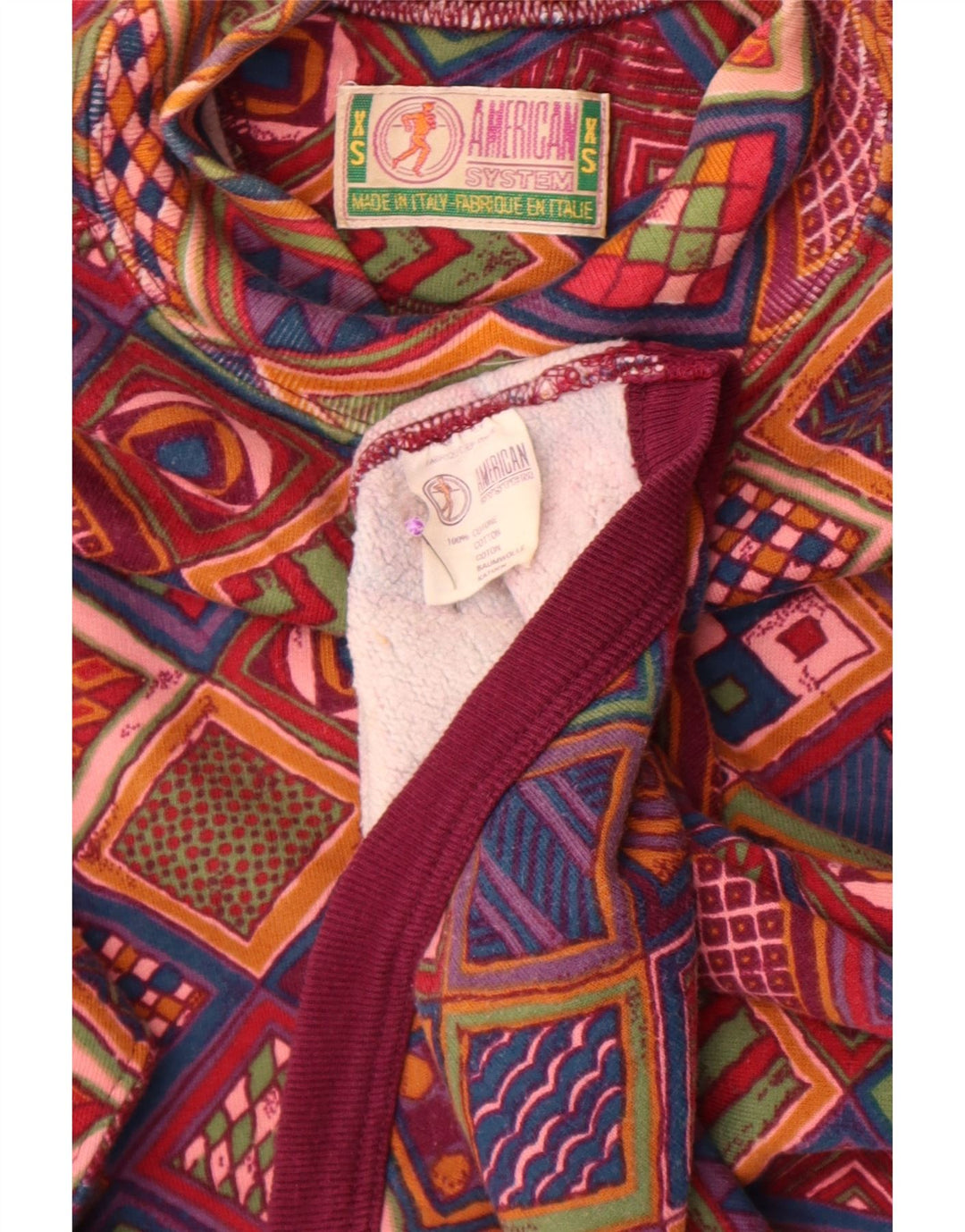 American System Γυναικεία Φούτερ Jumper UK 6 XS Πολύχρωμο Patchwork