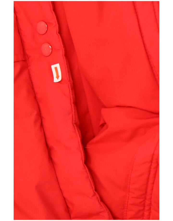 Vintage γυναικείο υπερμεγέθη παλτό με επένδυση EU 36/38 Μικρός κόκκινος πολυεστέρας