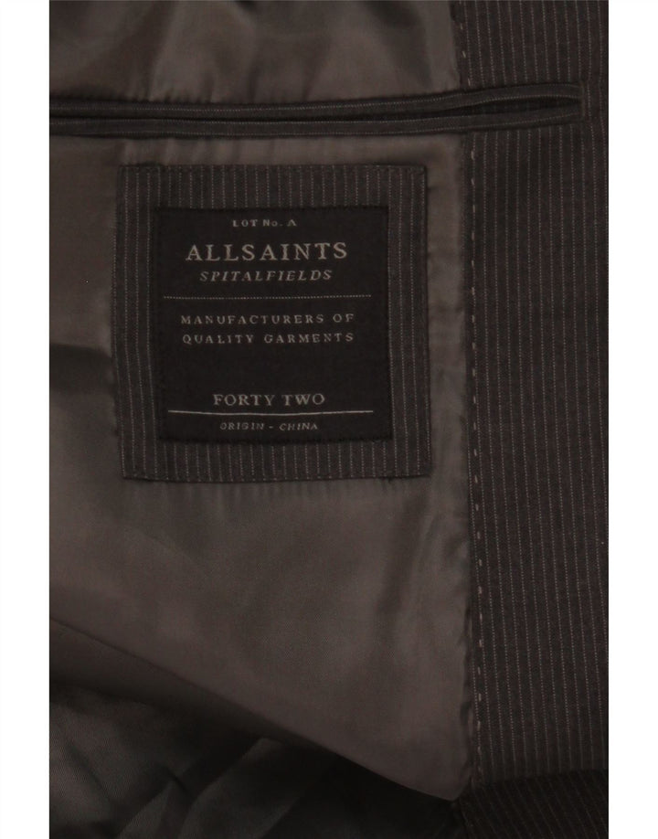 All Saints Ανδρικό σακάκι με 2 κουμπιά σακάκι UK 42 XL Grey Pinstripe