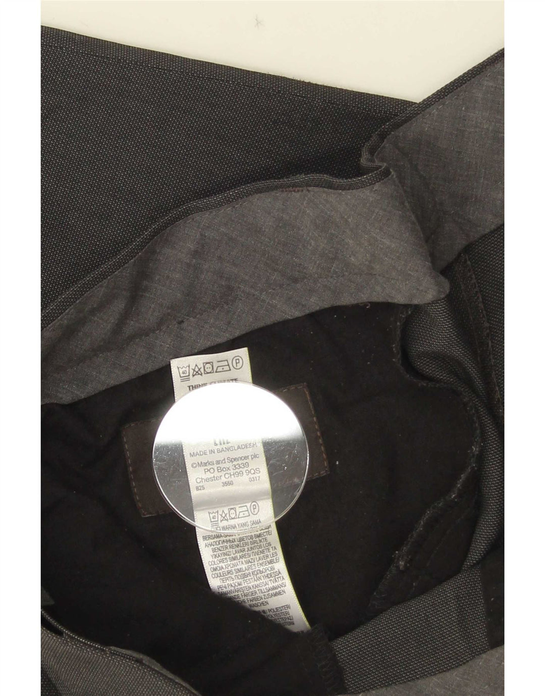 Marks & Spencer Ανδρικό ίσιο κανονικό παντελόνι W34 L29 Γκρι πολυεστέρας