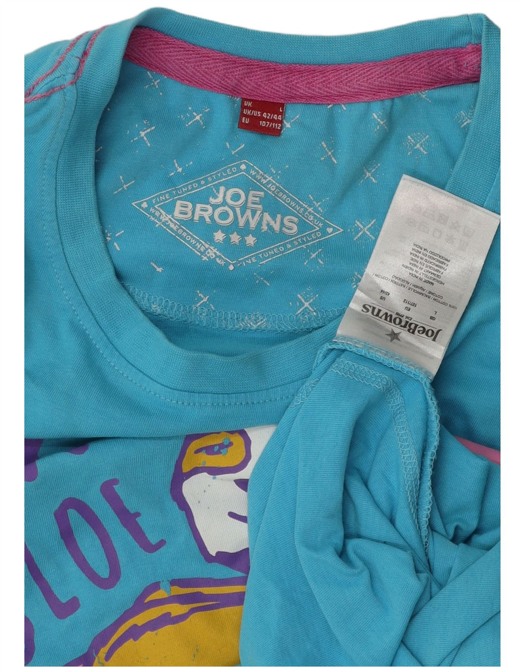JOE BROWNS Ανδρικό γραφικό T-Shirt Top μεγάλο μπλε βαμβακερό
