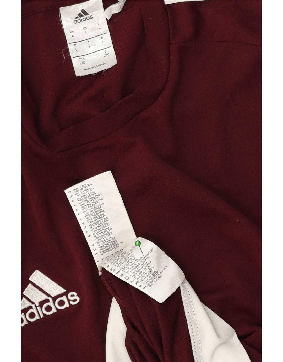 Ανδρικό T-Shirt Climalite Adidas Top Large Maroon Πολυεστέρας