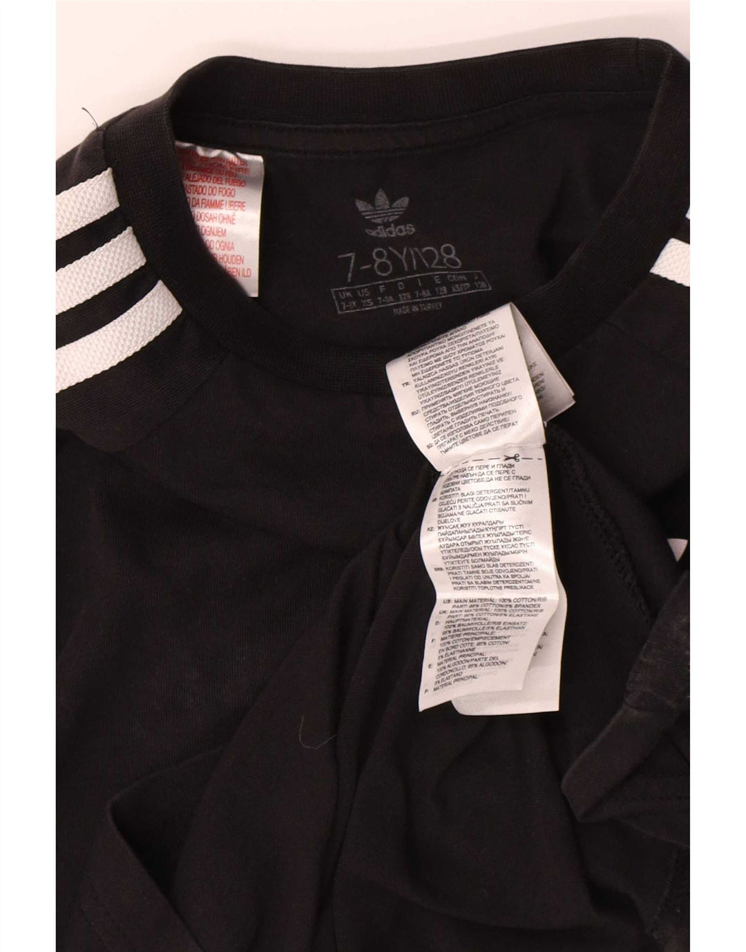 Adidas Boys Top Μακρυμάνικο 7-8 Χρόνια Μαύρο Βαμβακερό