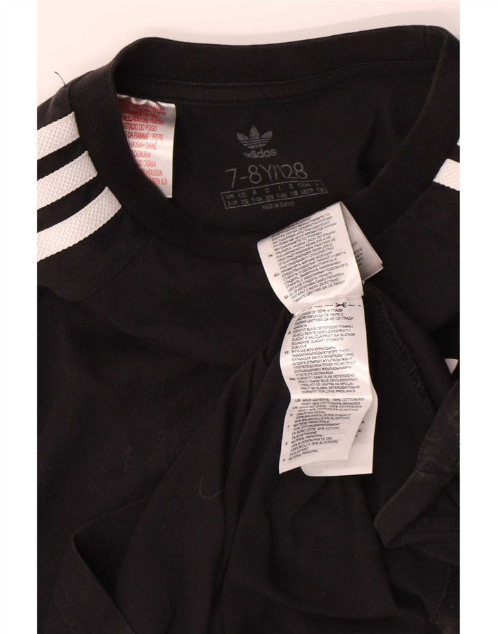 Adidas Boys Top Μακρυμάνικο 7-8 Χρόνια Μαύρο Βαμβακερό