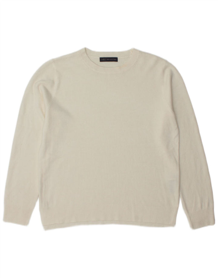 Marks & Spencer Γυναικείο πουλόβερ με λαιμόκοψη UK 14 Medium Off White