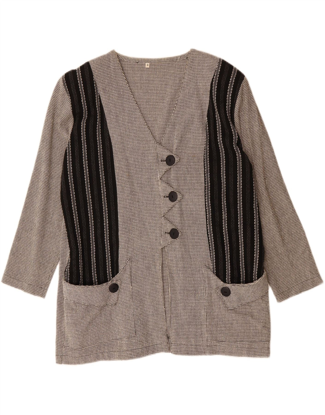 Vintage γυναικείο υπερμεγέθη σακάκι μπλέιζερ UK 16 Large Grey Colourblock