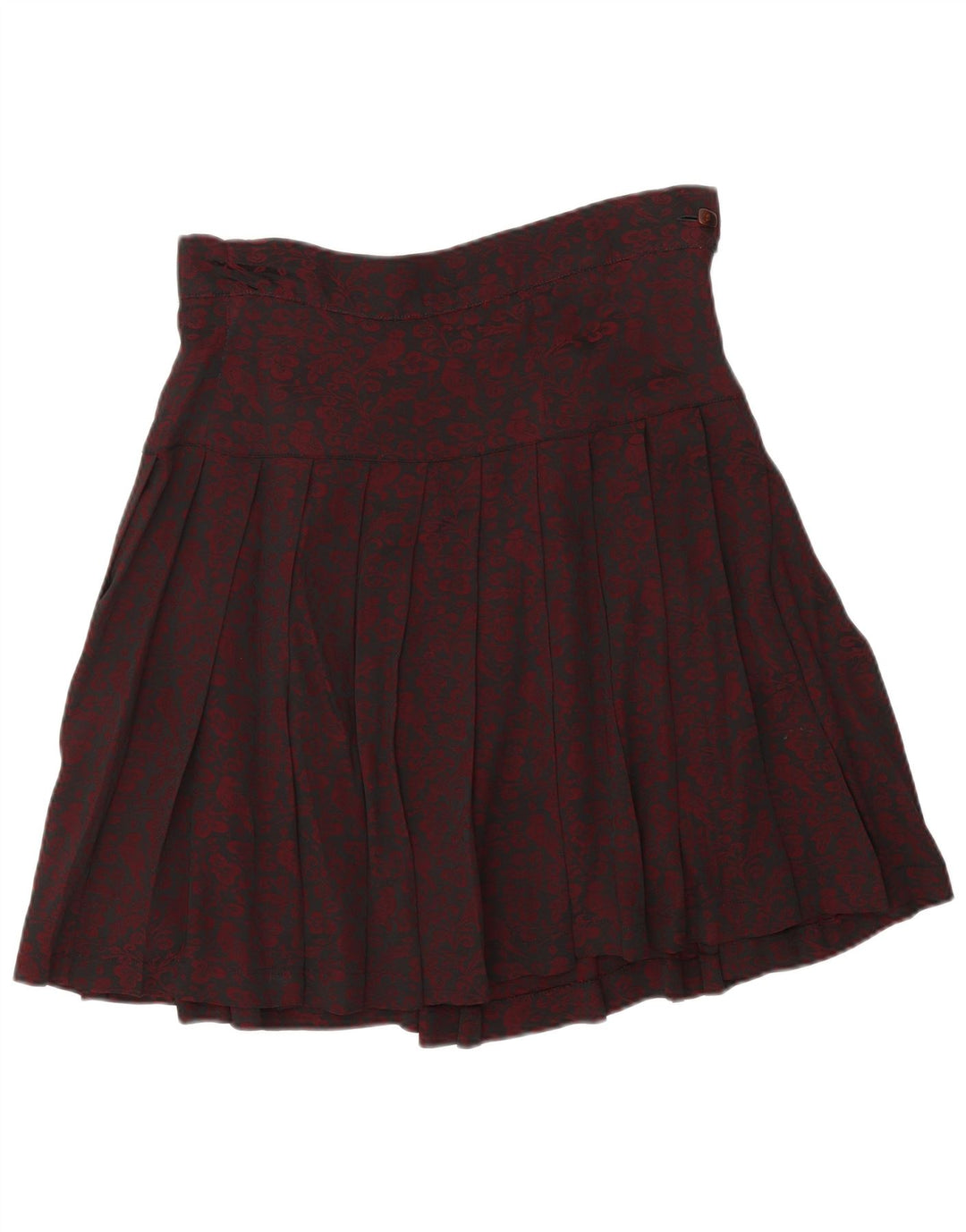 VINTAGE Womens Pleated Skirt W30 Medium Black Floral