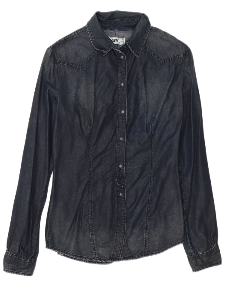 Diesel γυναικείο τζιν πουκάμισο UK 12 Medium Navy Blue βαμβακερό
