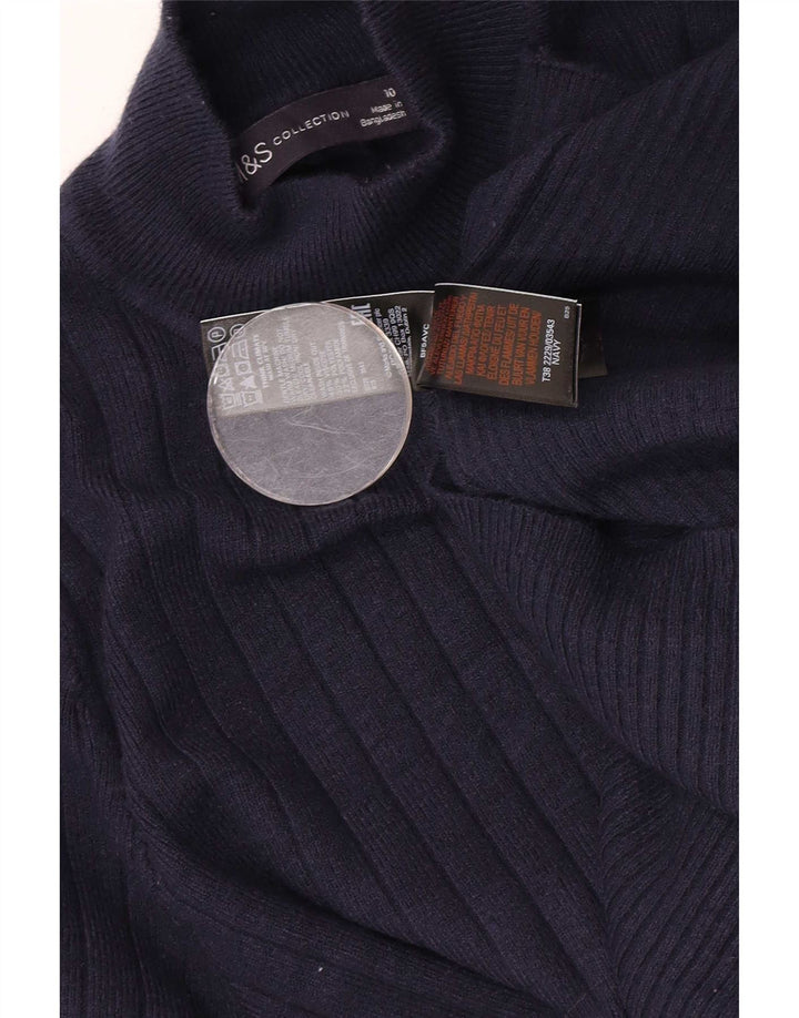 Marks & Spencer Γυναικείο πουλόβερ με λαιμό χελώνα UK 10 Small Navy Blue