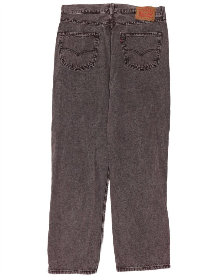 Levi's Mens 565 Straight Jeans W33 L32 Μωβ βαμβακερό
