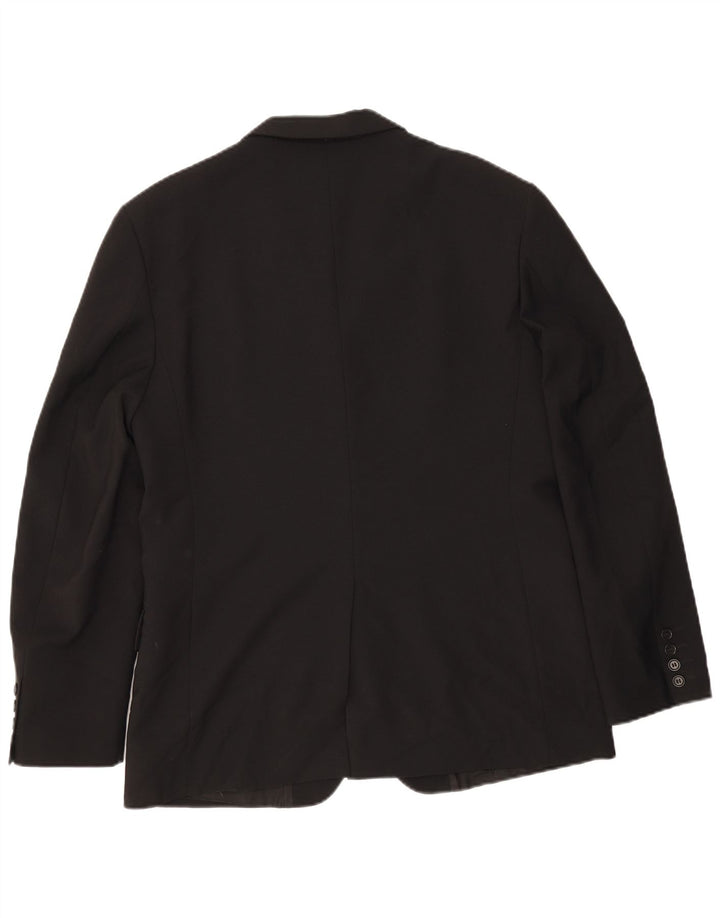 Sisley Ανδρικό τζάκετ Blazer 3 κουμπιών IT 50 μεγάλο μαύρο πολυεστέρα