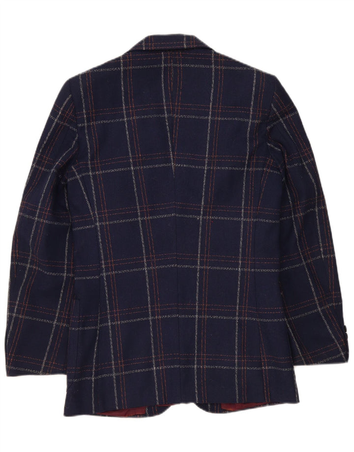 Vintage ανδρικό σακάκι blazer 2 κουμπιών UK 36 Small Navy Blue καρό Classic