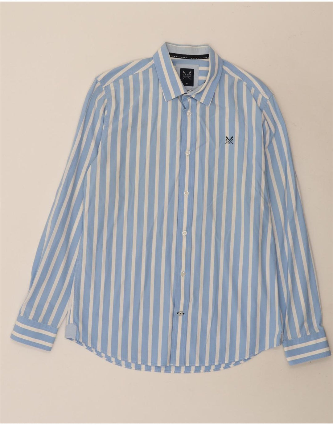 Ανδρικό πουκάμισο Crew Clothing, Βαμβακερό μεσαίο μπλε ριγέ