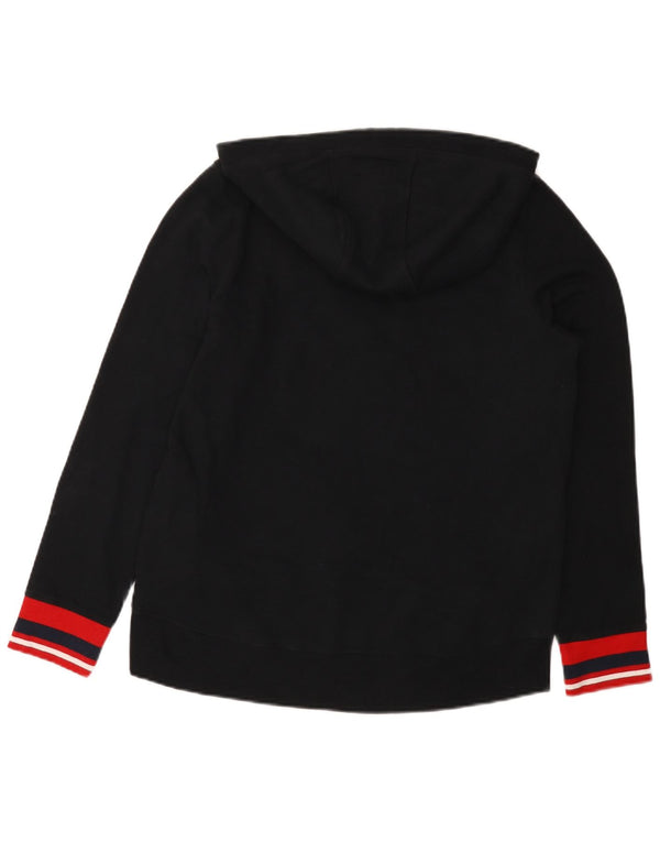 Tommy Hilfiger Γυναικείο Γραφικό Hoodie Jumper UK 14 Medium Black Colourblock