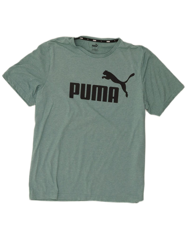 Ανδρικό γραφικό μπλουζάκι Puma Top Large Green Flecked Polyester