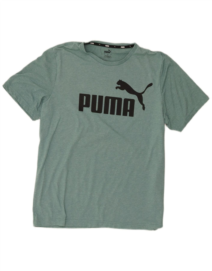 Ανδρικό γραφικό μπλουζάκι Puma Top Large Green Flecked Polyester