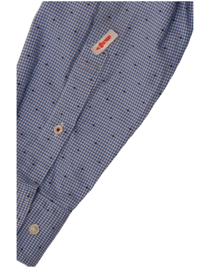 Ανδρικό πουκάμισο Tommy Hilfiger Slim Fit Medium Blue Houndstooth βαμβακερό