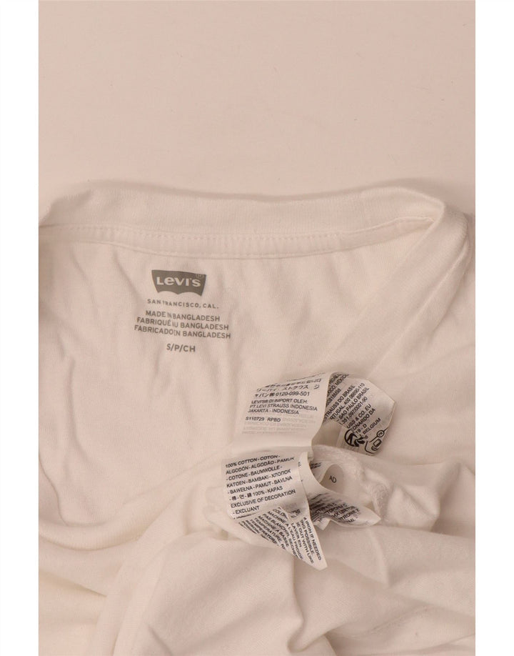 Γυναικείο T-Shirt Levi's Top UK 10 Small White Cotton