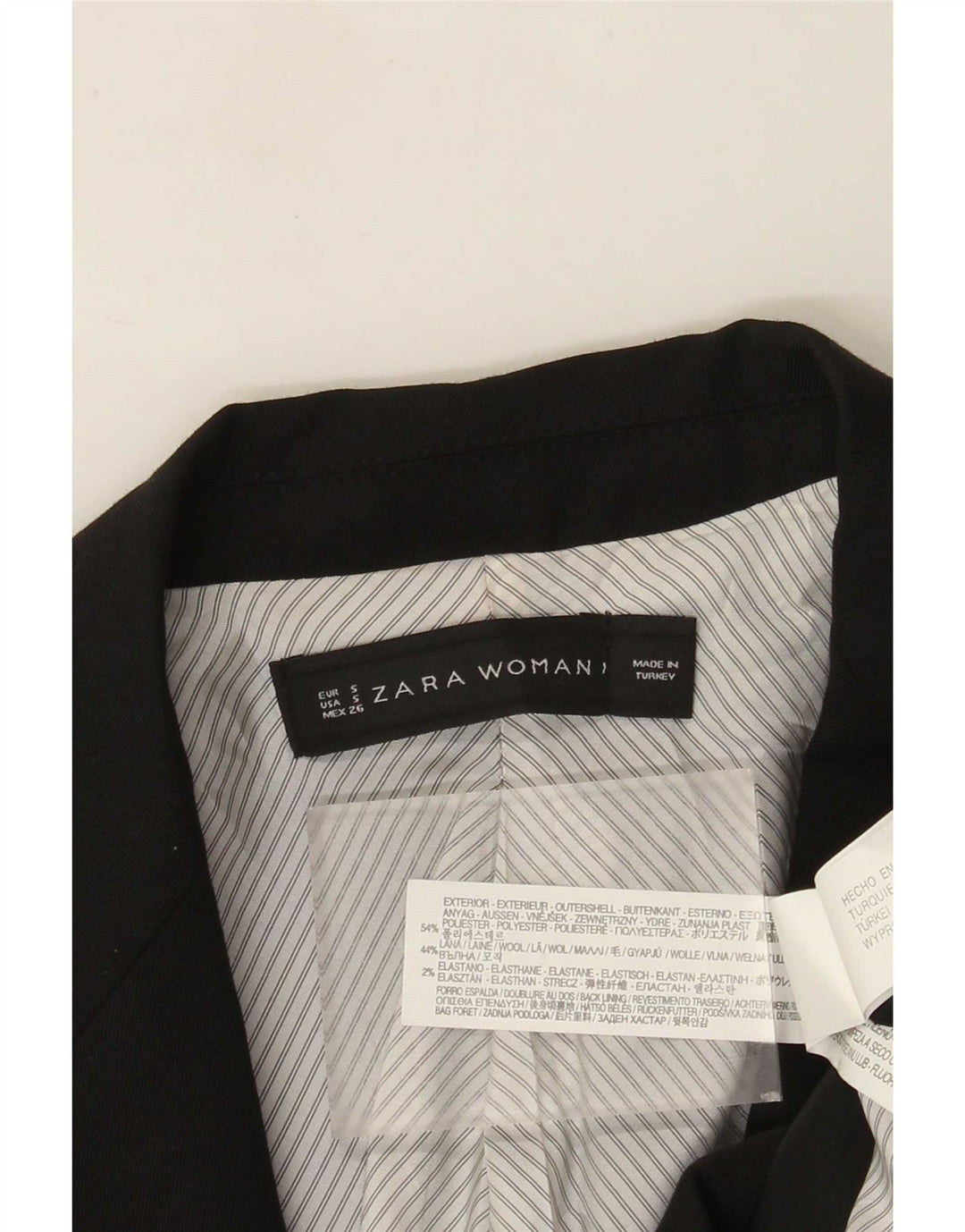 Zara Γυναικείο Μπουφάν 1 Κουμπί Blazer UK 10 Small Black Polyester