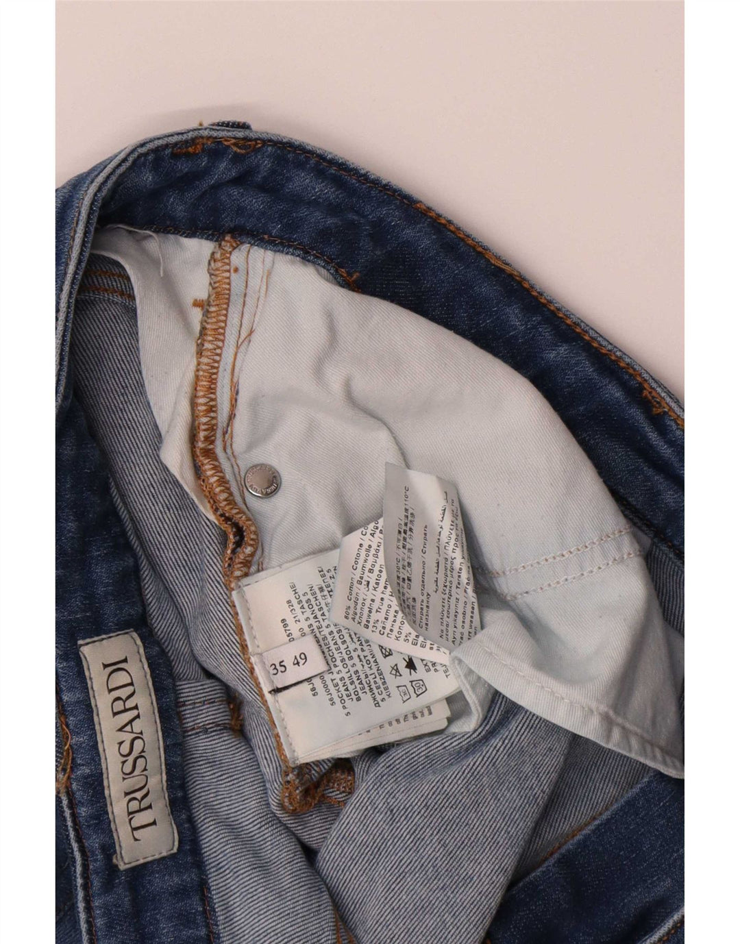 Γυναικείο τζιν Trussardi ίσιο W35 L26 Μπλε βαμβακερό