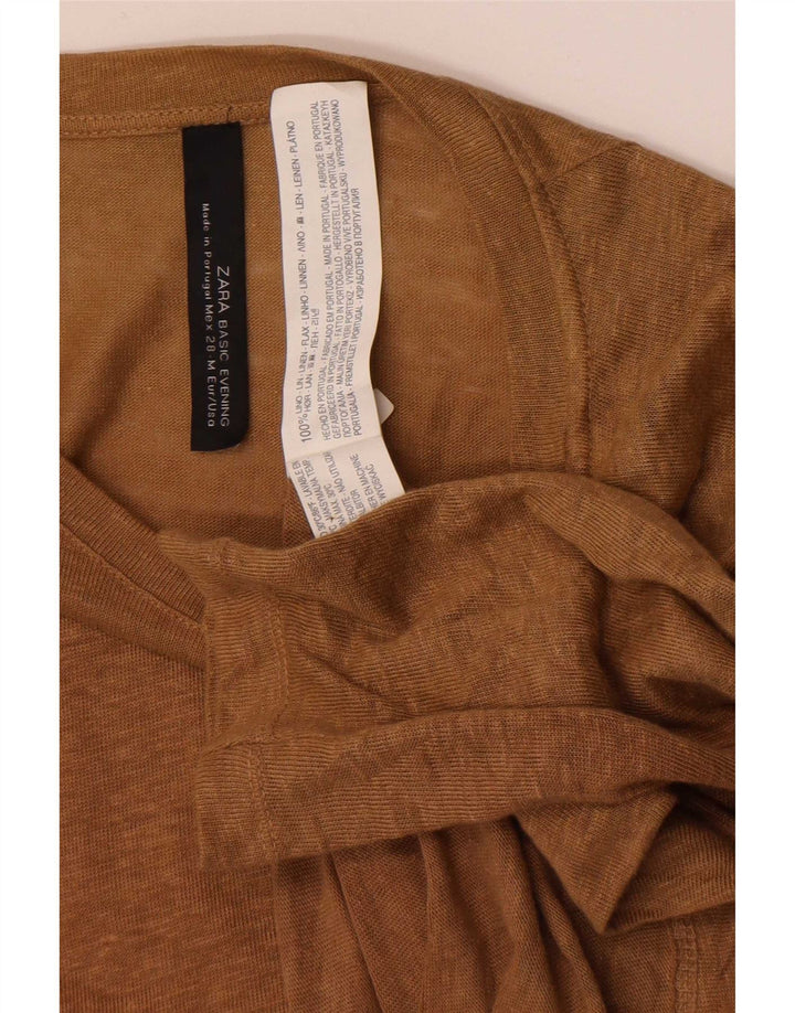 Λινό Γυναικείο μακρυμάνικο Zara 12 μεσαίο μπεζ