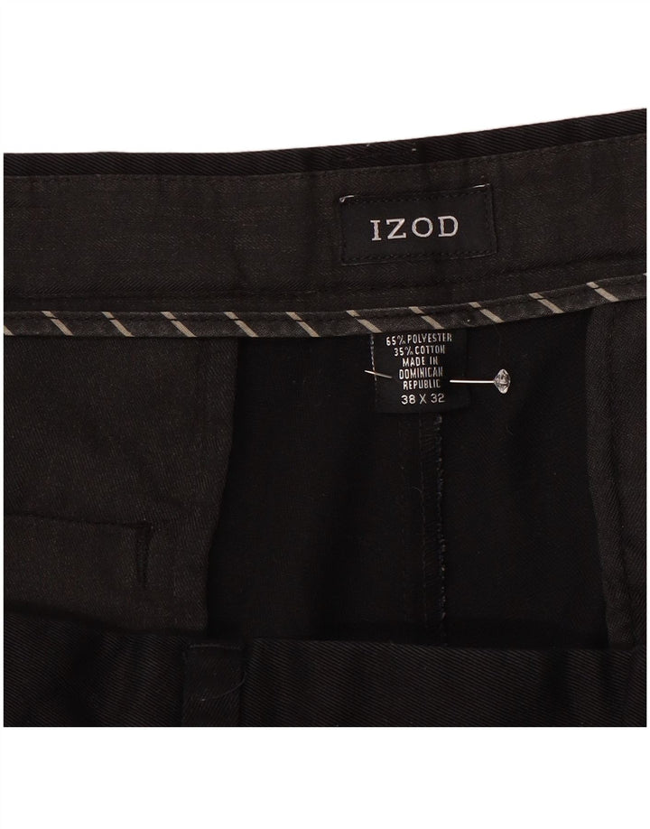 Izod Ανδρικό παντελόνι Chino με καρφίτσες W38 L31 Μαύρο πολυεστέρα