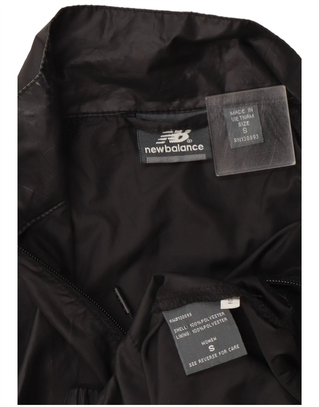 New Balance Γυναικεία φόρμα γυμναστικής γραφικά Top Jacket UK 8 Small Black Polyester