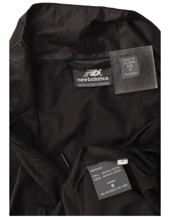 New Balance Γυναικεία φόρμα γυμναστικής γραφικά Top Jacket UK 8 Small Black Polyester
