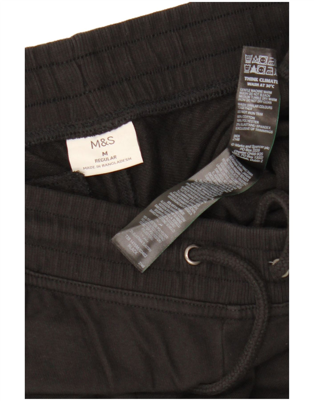 Ανδρική αθλητική φόρμα Marks & Spencer Παντελόνι μεσαίο μαύρο βαμβακερό